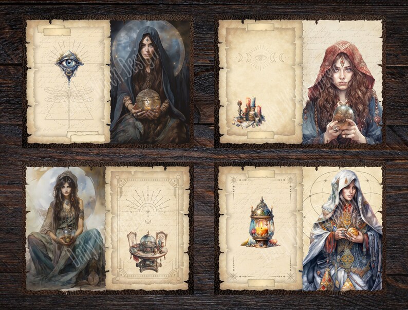 Fortune Teller Junk Journal Kit, Digital Download, Tarot Printable ...