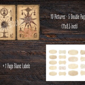 Spellbook Junk Journal Pages, Vintage Ephemera, Witchy Collage Sheet ...