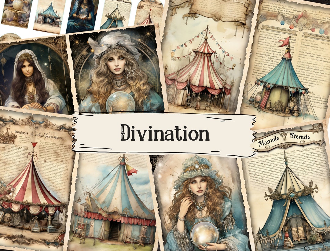 Divination Junk Journal Pages, Craft Paper, Printable Collage, Digital ...