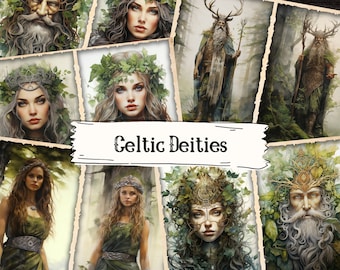Celtic Deities Junk Journal Pages, Pagan Goddess Ephemera (Digital Download)