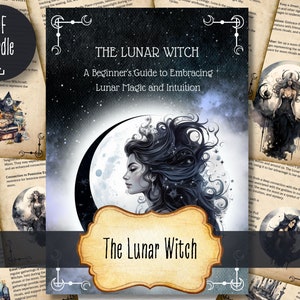 The Lunar Witch PDF Bundle, Types of Witches, Moon Witch, Printable Grimoire Pages, Book of Shadows, BOS Pages, Instant Download