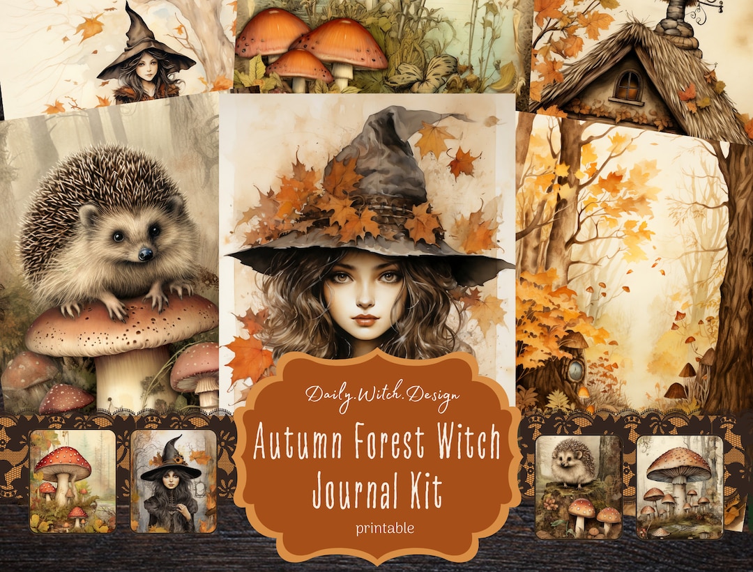 Autumn Forest Witch Junk Journal Kit, Digital Download, Printable Pages ...