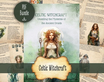 Pacchetto base PDF Stregoneria celtica, Kit iniziale pagano, Druido, Pagine del grimorio, Pagine del Libro delle ombre, Stampabili magici, Download istantaneo