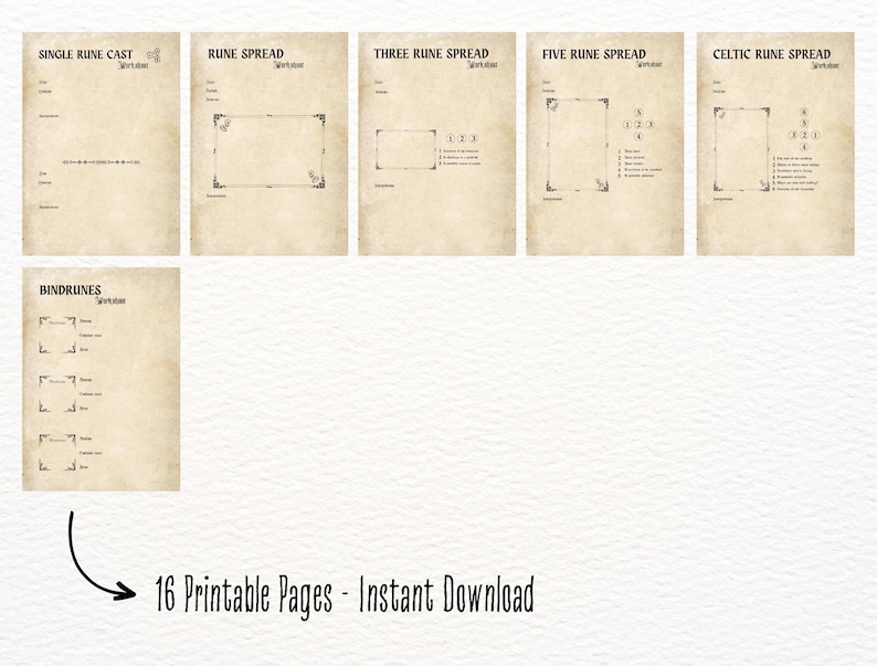 Rune PDF Bundle, Runes Meaning, Rune Magic, Elder Futhark, Printable ...