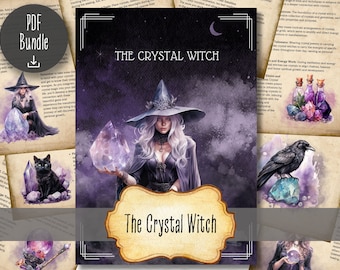The Crystal Witch PDF Bundle, Types of Witches, Crystal Magic, Printable Grimoire Pages, Book of Shadows, BOS Pages, Instant Download