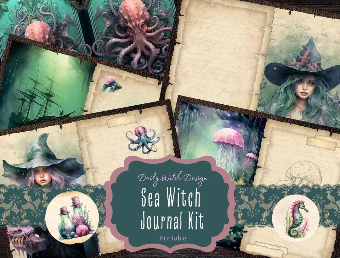 Sea Witch Junk Journal Kit, Mystic Ocean, Digital Download, Sea Magic ...