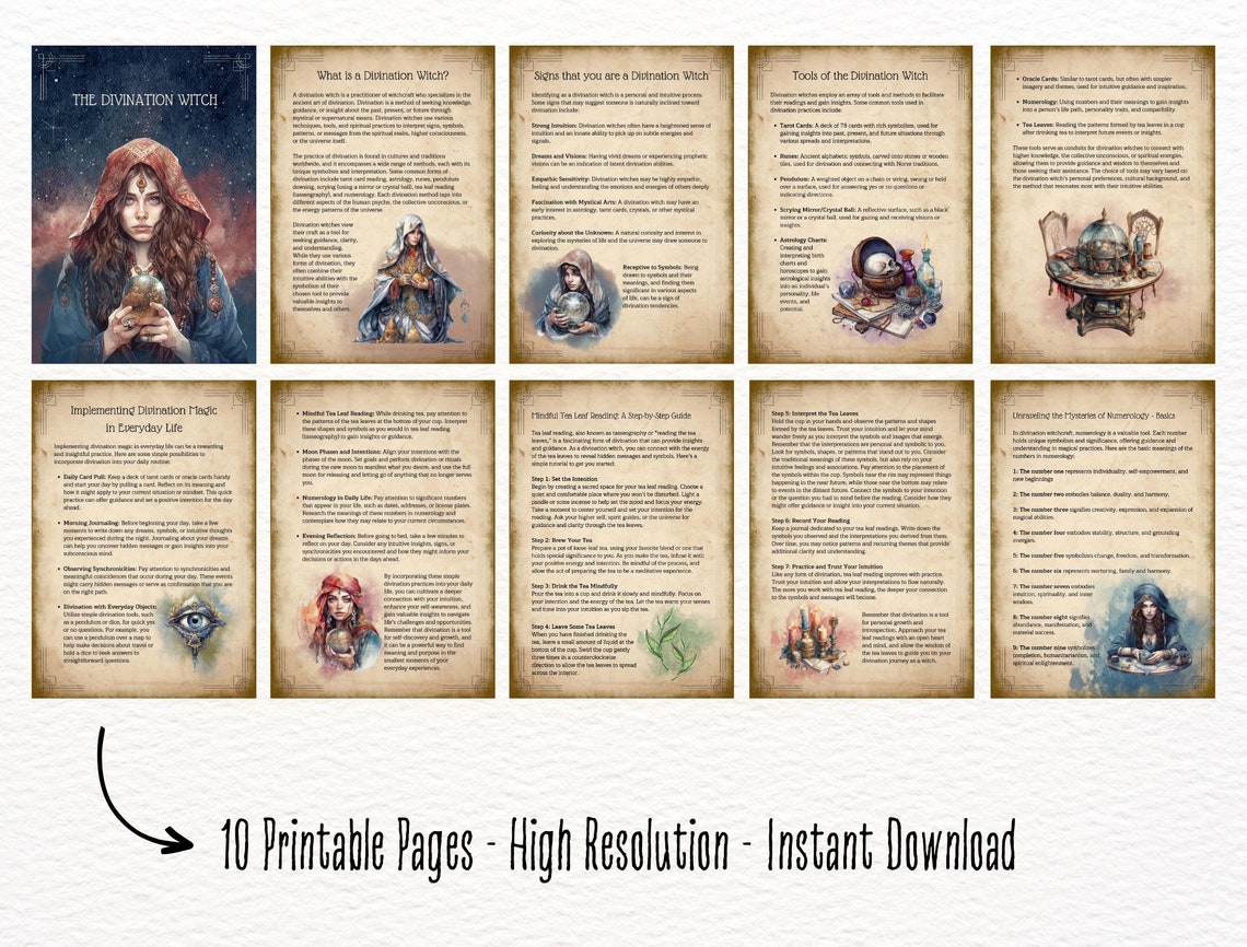 The Divination Witch PDF Bundle, Types of Witches, Fortune Teller ...