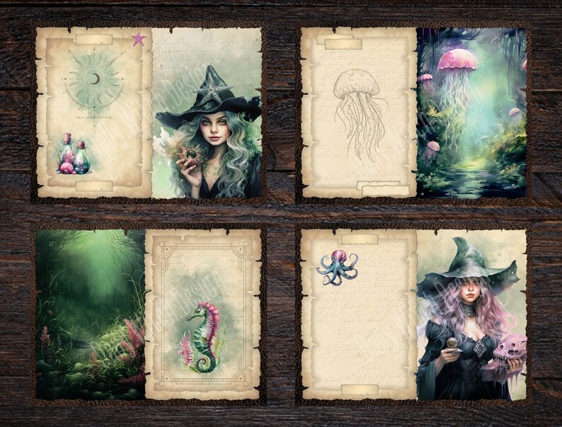 Sea Witch Junk Journal Kit, Mystic Ocean, Digital Download, Sea Magic ...
