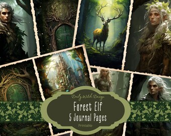 Forest Elf Watercolor Junk Journal Pages (Digital Download)
