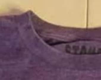 Camiseta de Jimi Hendrix talla pequeña, color morado, con estampado de banda de rock, manga corta.