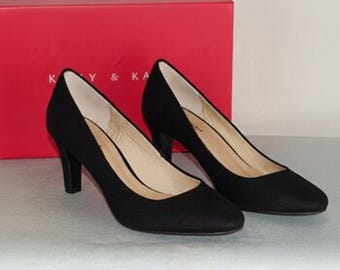 Kelly & Katie Schwarze Pointed Toe Blockabsatz Pumps Damen Größe 7 M