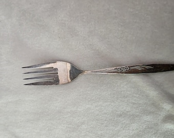 Tenedor para servir Oneida Gentle Rose plateado de 21,5 cm (8,5 pulgadas) Descatalogado en 1960