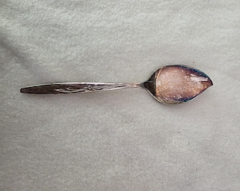 Servidor de gelatina Oneida Silverplate de 6.25" con mango floral deslustrado estilo vintage.
