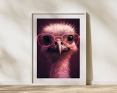 Ostrich Digital Print - Digital Wall Art - Digital Print - Ostrich Wall Art - Ostrich Portrait - Wall Art - Printable Wall Art