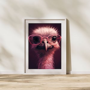 Ostrich Digital Print - Digital Wall Art - Digital Print - Ostrich Wall Art - Ostrich Portrait - Wall Art - Printable Wall Art