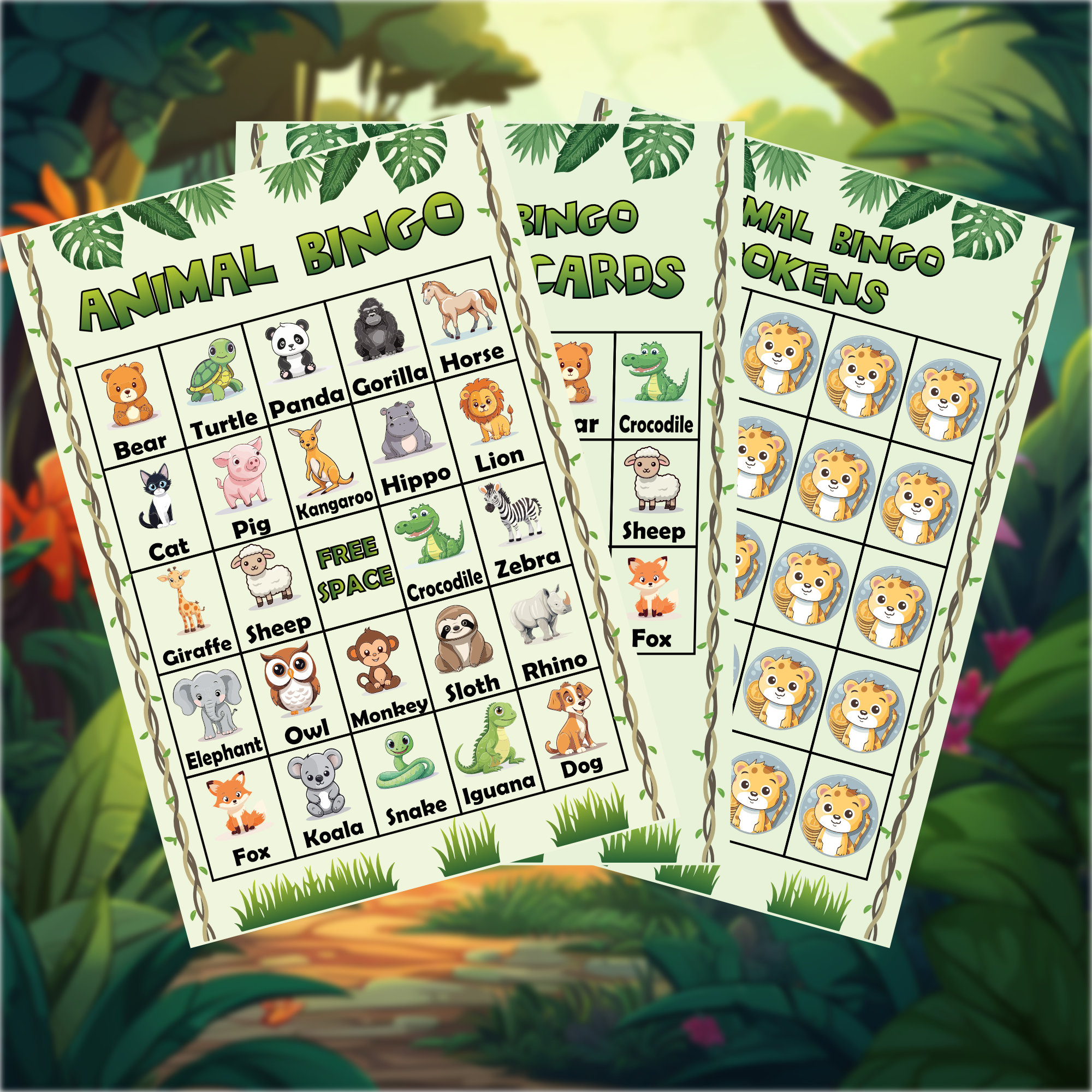 Animal Bingo Printable Animal Bingo Cards Fun Games Activities for