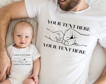 Eigener Text Babybody Vater Sohn Partnerlook personalisiert Vater Sohn Geschenk Vatertag personalisiertes Vater Sohn Outfit