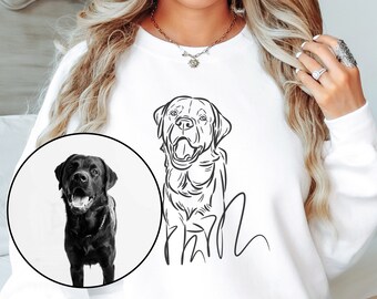 Personalisierter Sweater mit Foto von deinem Haustier, T-Shirt mit Haustierfoto und Name, Hundeportrait-Pullover, Pulli mit Foto, Haustier