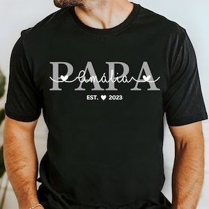 Personalisiertes PAPA Tshirt DAD Tshirt mit Geburtsjahr und Namen Geschenk Geburt, werdende Väter, Babyparty, Vatertag, Geschenk Papa Bild 2