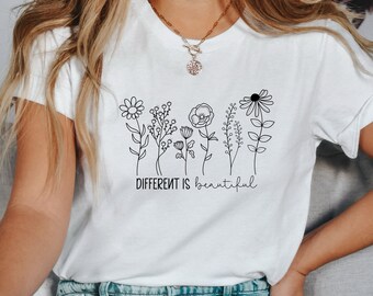 Blumen Shirt, Süßes Shirt, Blumenshirt, lustiges Leseshirt, Buchshirt, süße Grafik-T-Shirts, Trend, Leseshirt für Frauen, Fineline,Flower