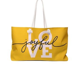 Joyful LOVE Weekender Bag, Yellow