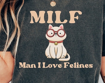 Retro Feline T-shirt: Funny Cat Lover Tee, Girlfriend Gift