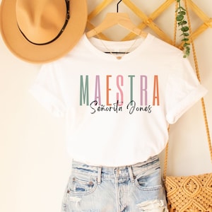 Spanish Teacher Shirt, Spanish Teacher Shirts, Gift for New Spanish Teacher, Bilingual Teacher, Spanish Teacher Tshirt, Maestra Shirt