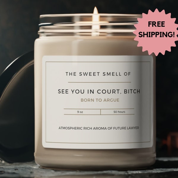 Law School Gift, Law student gift, Future Lawyer candle, Lawyer to be gift, Attorney Gift, Bar Exam gift, Bar Prep Gift, law degree gift