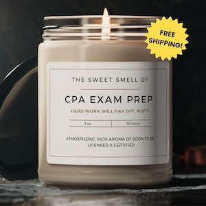 Cpa Exam Prep Gift For Future Accountant, Gift For Accounting Grad, CPA Prep Care Package Gift Idea, CPA To Be Gift Candle, Future CPA Gift