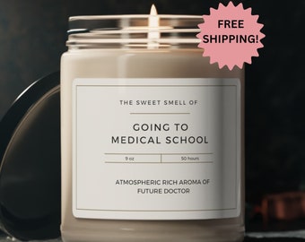 Future Doctor Candle: Medical School Acceptance Gift, Soy Wax (9oz)