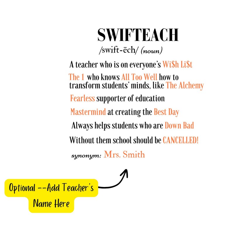 Swifteach Teacher Mug, Floral Music Album Mug, Gift For Teacher, Gift for New Teacher, Teacher Era. Swiftea Mug, Swif Gift, Custom Mug Bild 7