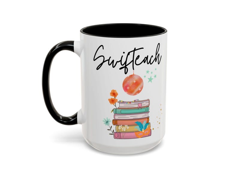 Swifteach Teacher Mug, Floral Music Album Mug, Gift For Teacher, Gift for New Teacher, Teacher Era. Swiftea Mug, Swif Gift, Custom Mug Bild 9