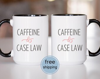 Caffeine & Case Law Mug for Law Students, Graduates, Lawyers, Law School Graduation Gift, Bar Exam preparation, Congratulations gift