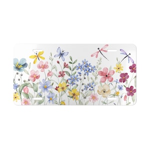 Floral Vanity Plate for Stylish Cars, Custom License Frame, Unique Car Decor, Perfect Gift for Nature Lovers, Car Accessory