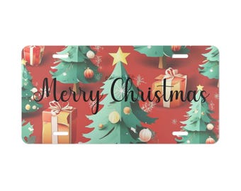 Christmas Tree License Plate, Festive Car Decor