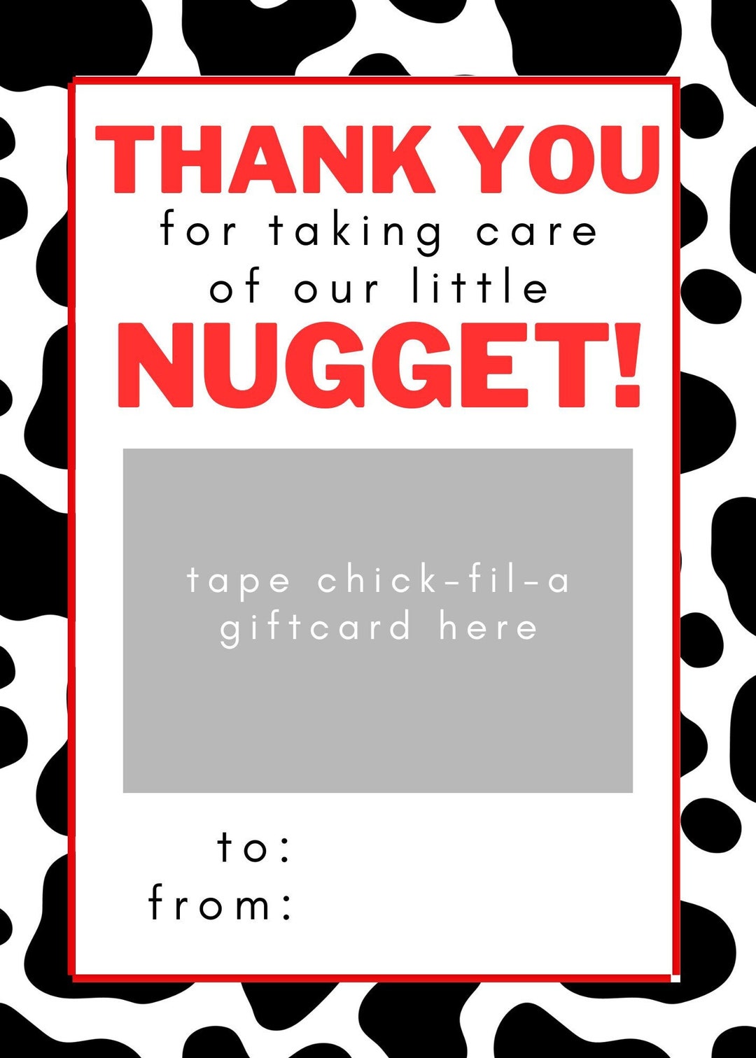 Teacher Appreciation Chickfila Gift Card Holder Etsy