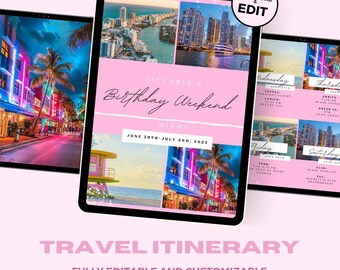 Reiseplan Vorlage | Geburtstagswochenende Mädchen Reise Reiseplan