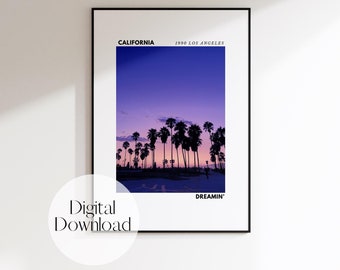 Retro Los Angeles Print: California Dreamin' Wall Art (Digital Download)