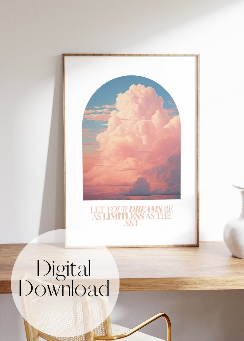 Clouds Art Print: Inspirational Sky Wall Decor (digital Download ...
