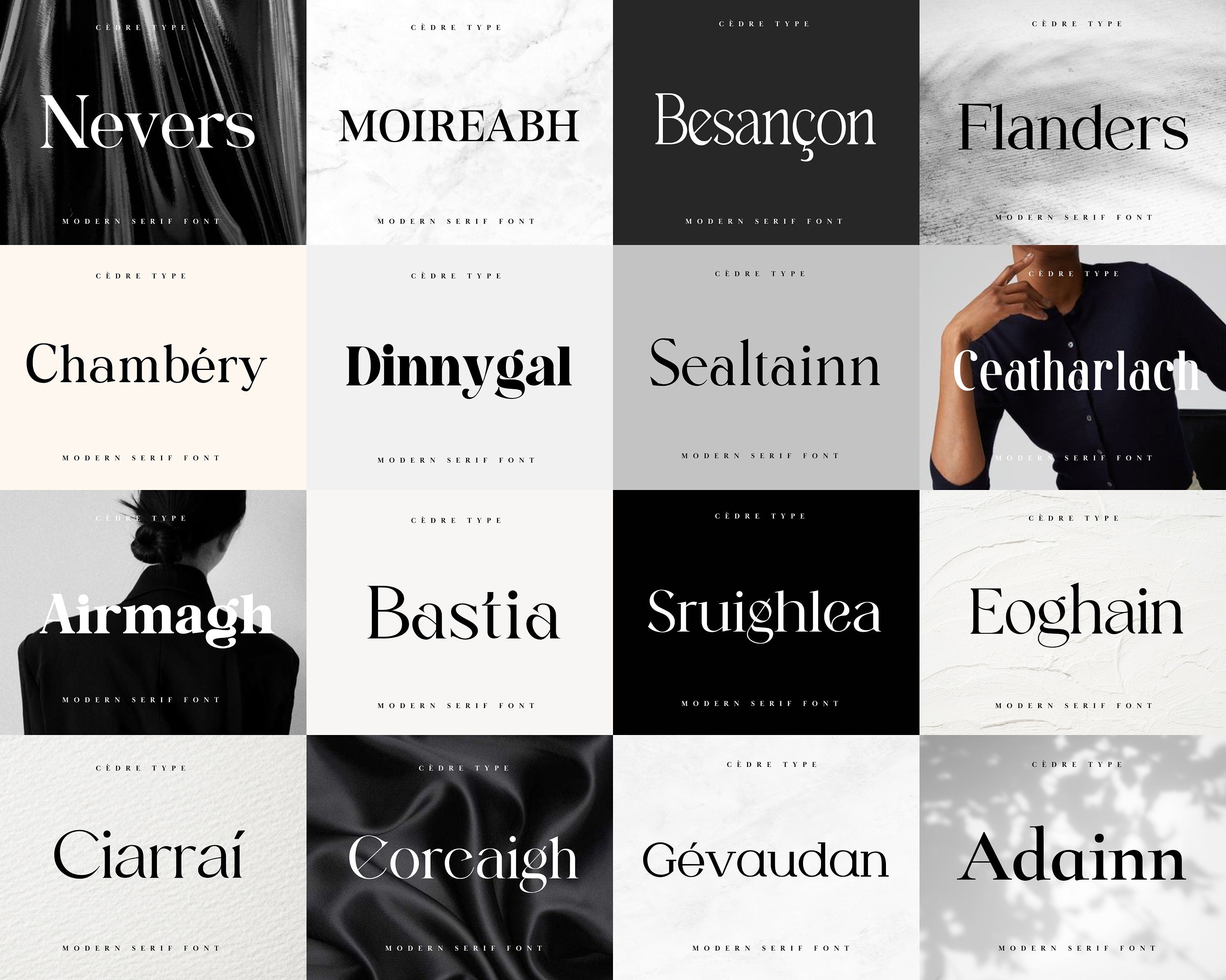 Modern Serif Fonts Bundle 1, Elegant Modern Serif Font OTF, Procreate ...