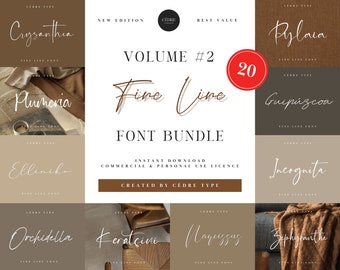 Fine Line Fonts Bundle 2, Calligraphy Fine Line Font OTF, Baby Show Fonts, Bachelorette Fonts, Circuit Branding Fonts, Instant Download