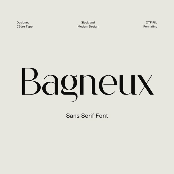 Bagneux Font - Modern Font, Sans Serif Font, Invite Font, Wedding Font, Logo Branding Font, High End Elegant Font, Minimalist Font, OTF Font