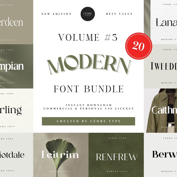 Modern Fonts Bundle 3, Elegant Modern Font OTF, High End Font, Classy Font, Logo Fonts, Luxury Fonts, Silhouette Fonts, Luxurious Fonts