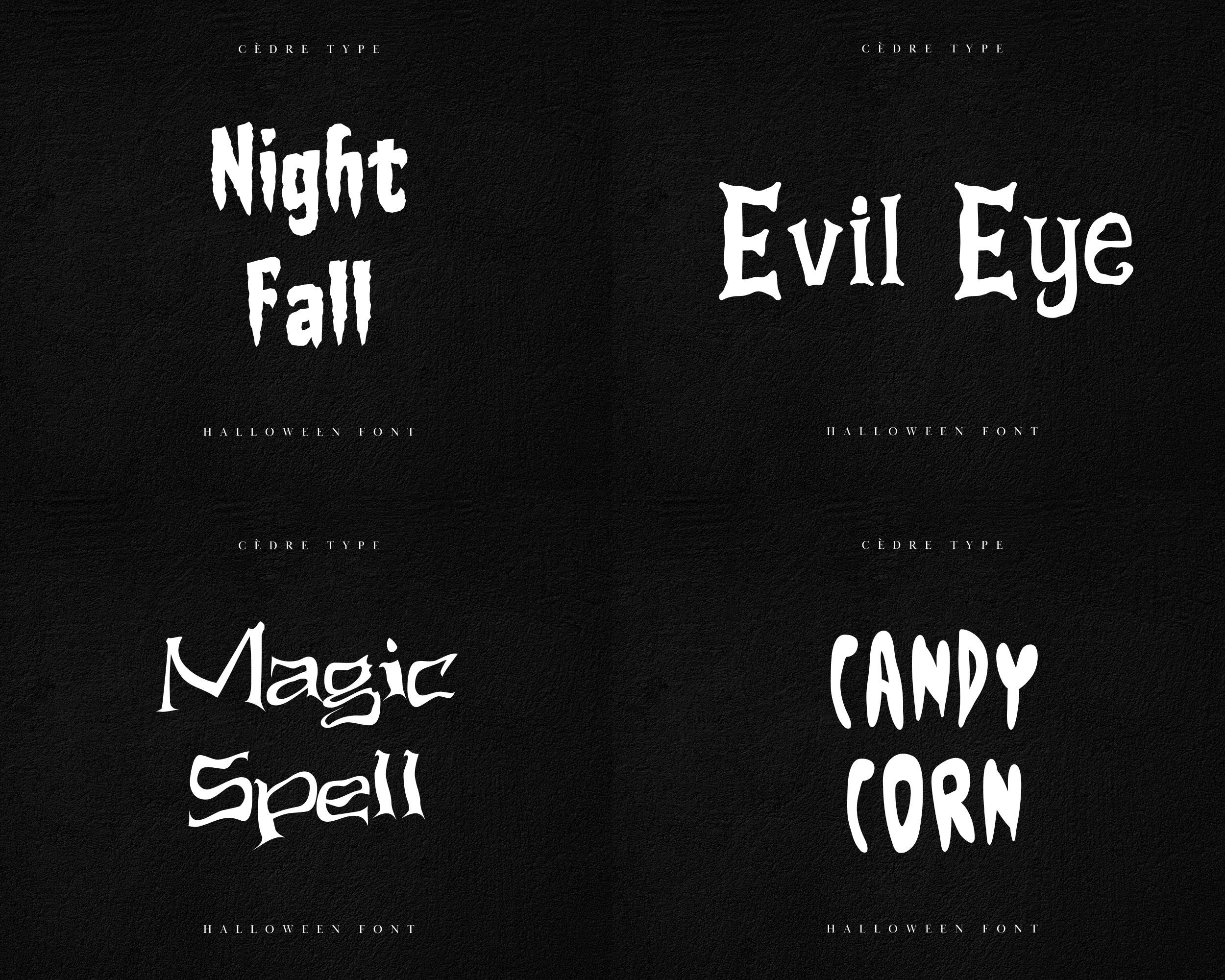 Halloween Font Bundle 1, Spooky Halloween Font OTF, Scary Halloween ...