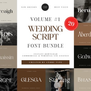 Bundle 1 de polices de caractères pour mariage moderne, police de mariage sans empattement OTF, faire-parts, création artistique, police de caractères toile, circuit, célébration, téléchargement immédiat