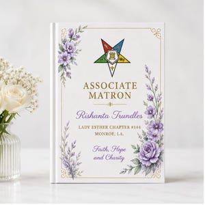 Personalized OES Associate Matron Journal Custom Eastern Star Associate Matron Notebook Order of the Eastern Star Officer Gift