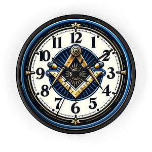 Freemason Wall Clock - Exclusive Masonic Mason Lodge Timepiece