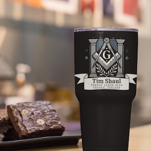 Kundenspezifische Masonic Tumbler 30 Unze personalisierte Freimaurer Reise-Becher-Lodge Geschenk