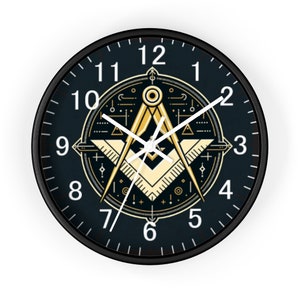 Freemason Wall Clock - Exclusive Masonic Mason Lodge Timepiece
