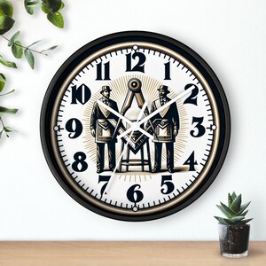 Freemason Wall Clock - Exclusive Masonic Mason Lodge Timepiece